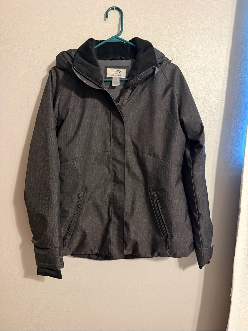 Champion Women's Black Hooded Ski Jacket